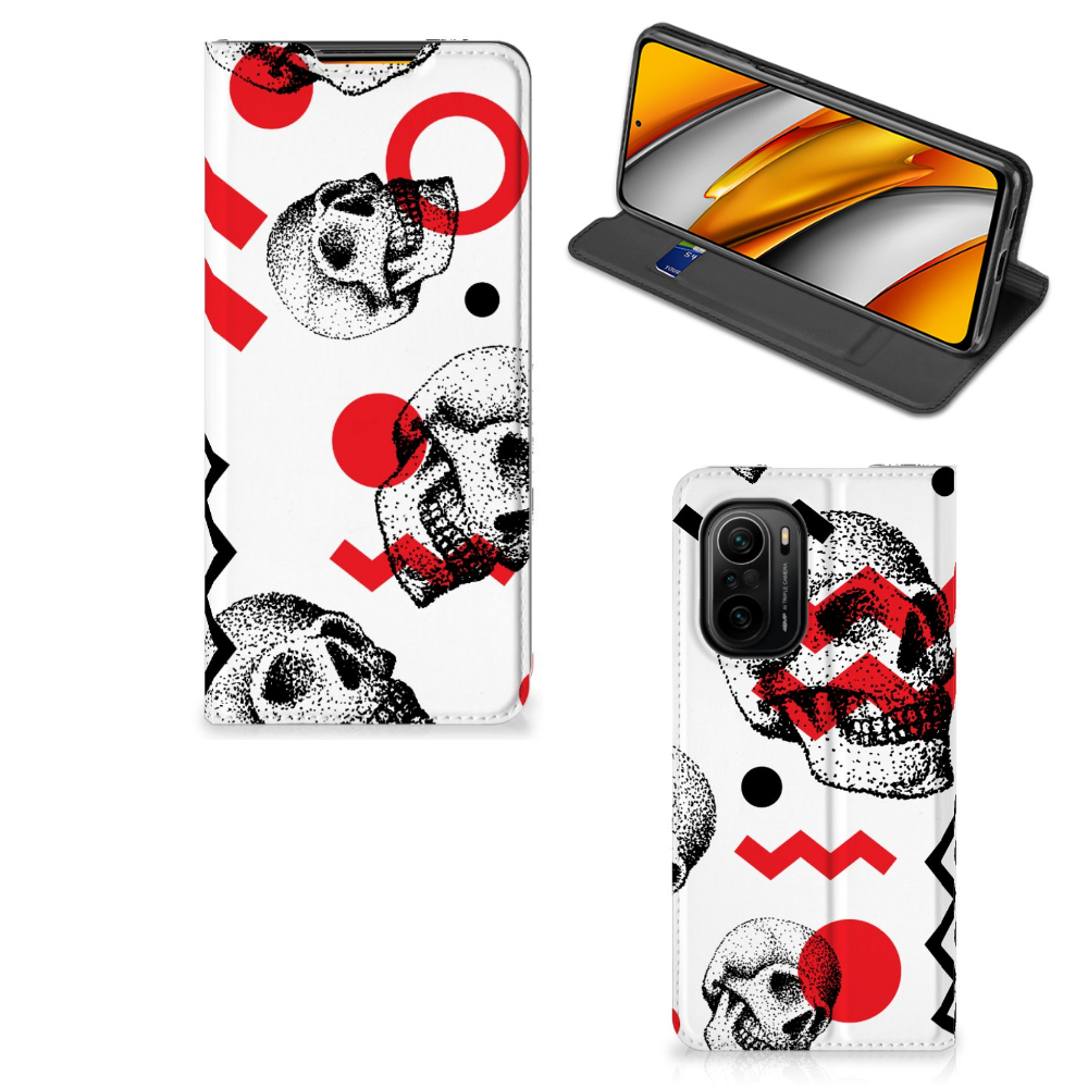 Mobiel BookCase Xiaomi Mi 11i | Poco F3 Skull Red - B2C Telecom