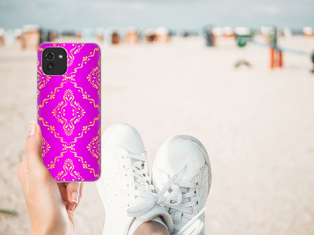 Siliconen Hoesje Samsung Galaxy A03 Barok Roze B2C Telecom