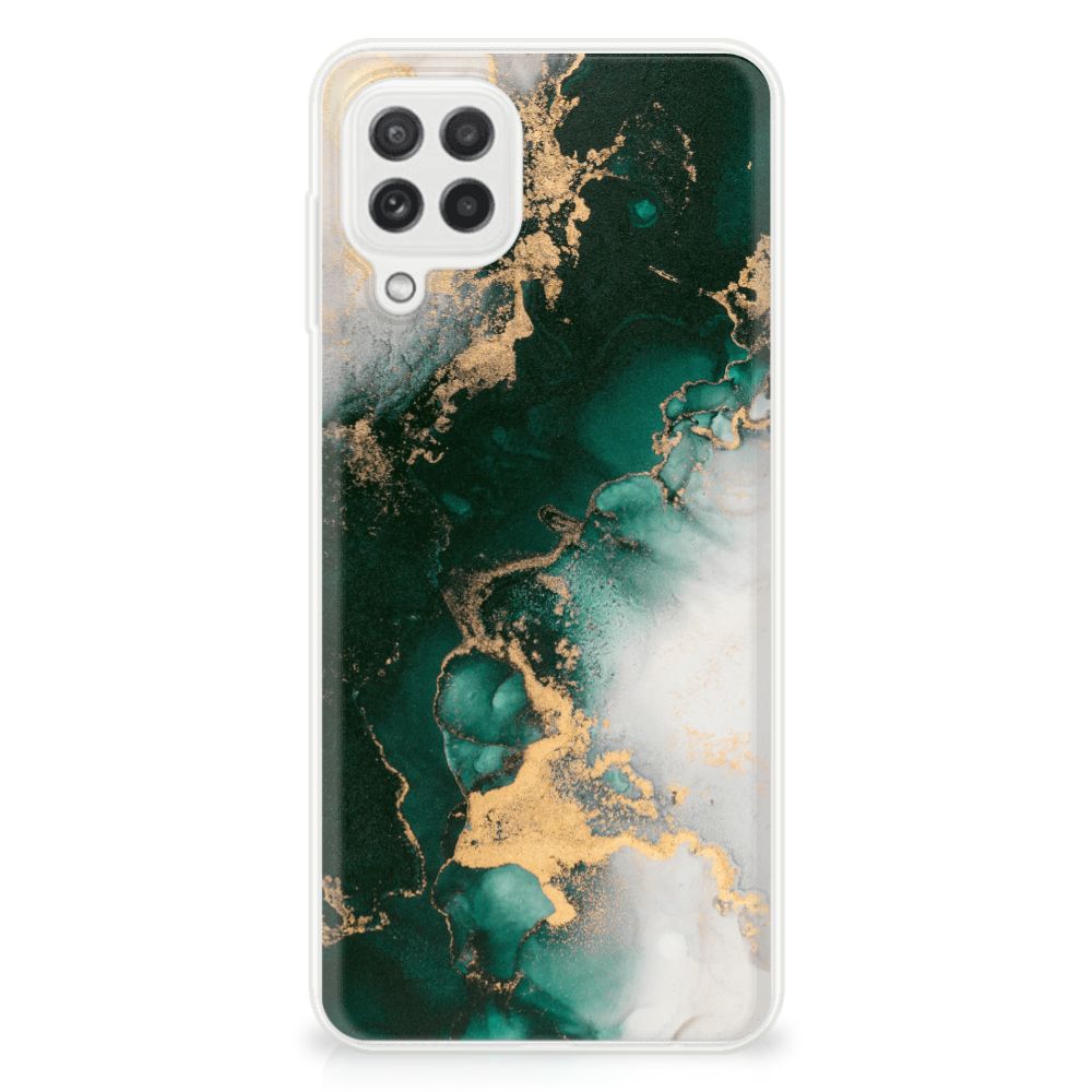 TPU Siliconen Hoesje voor Samsung Galaxy A22 4G | M22 Marmer Groen B2C Telecom