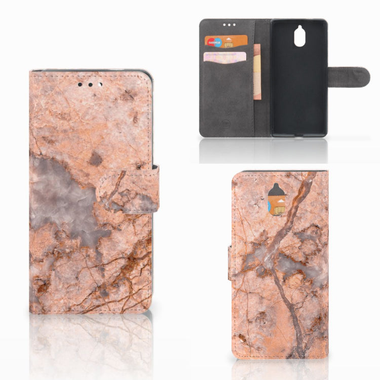 Nokia 3.1 (2018) Bookcase Marmer Oranje