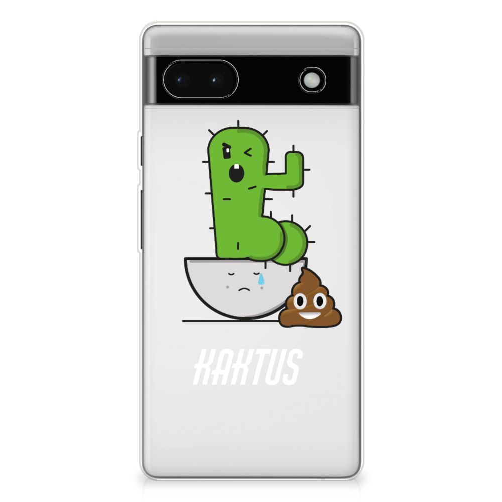 Google Pixel 6A Telefoonhoesje met Naam Cactus Poo