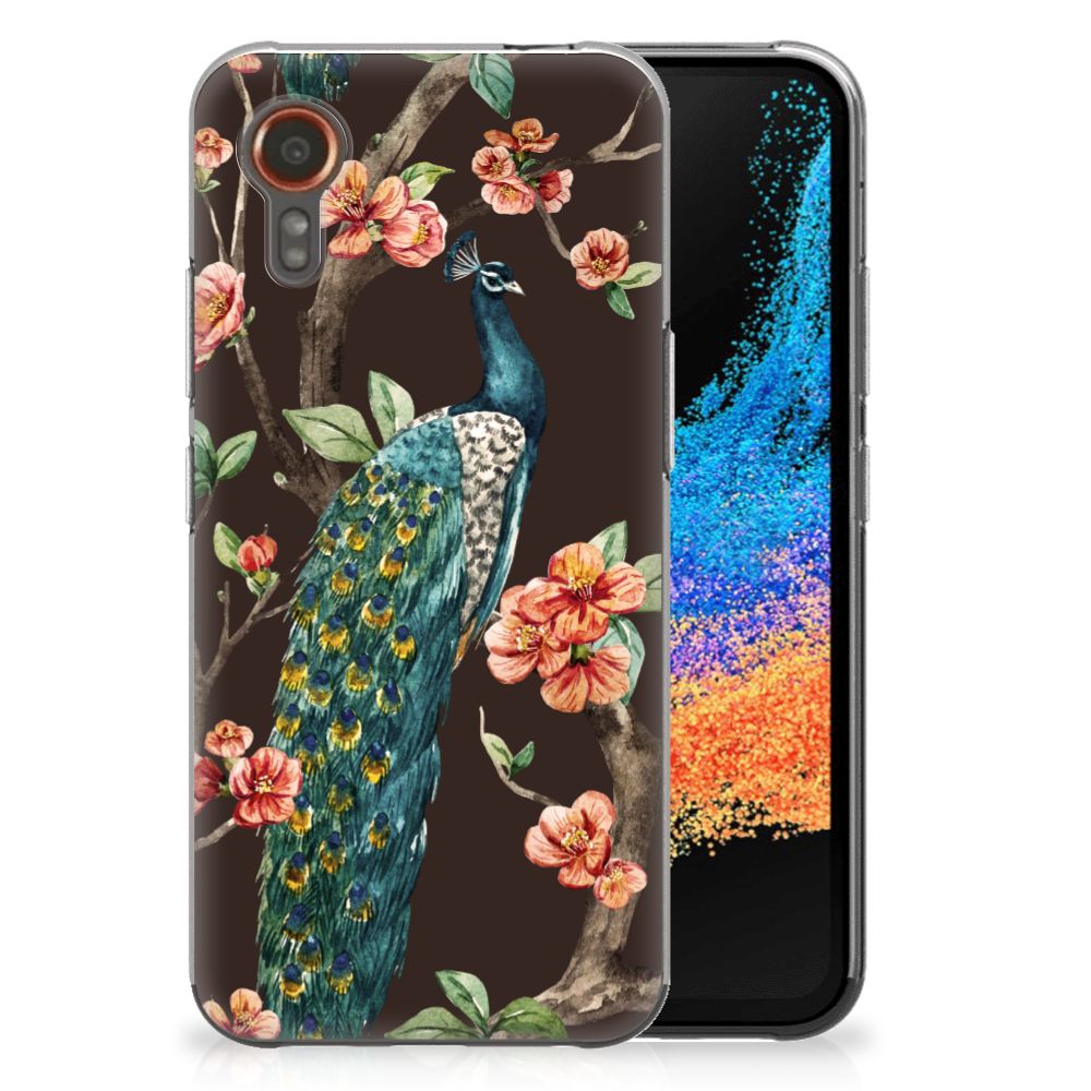 Samsung Galaxy Xcover 7 TPU Hoesje Pauw met Bloemen