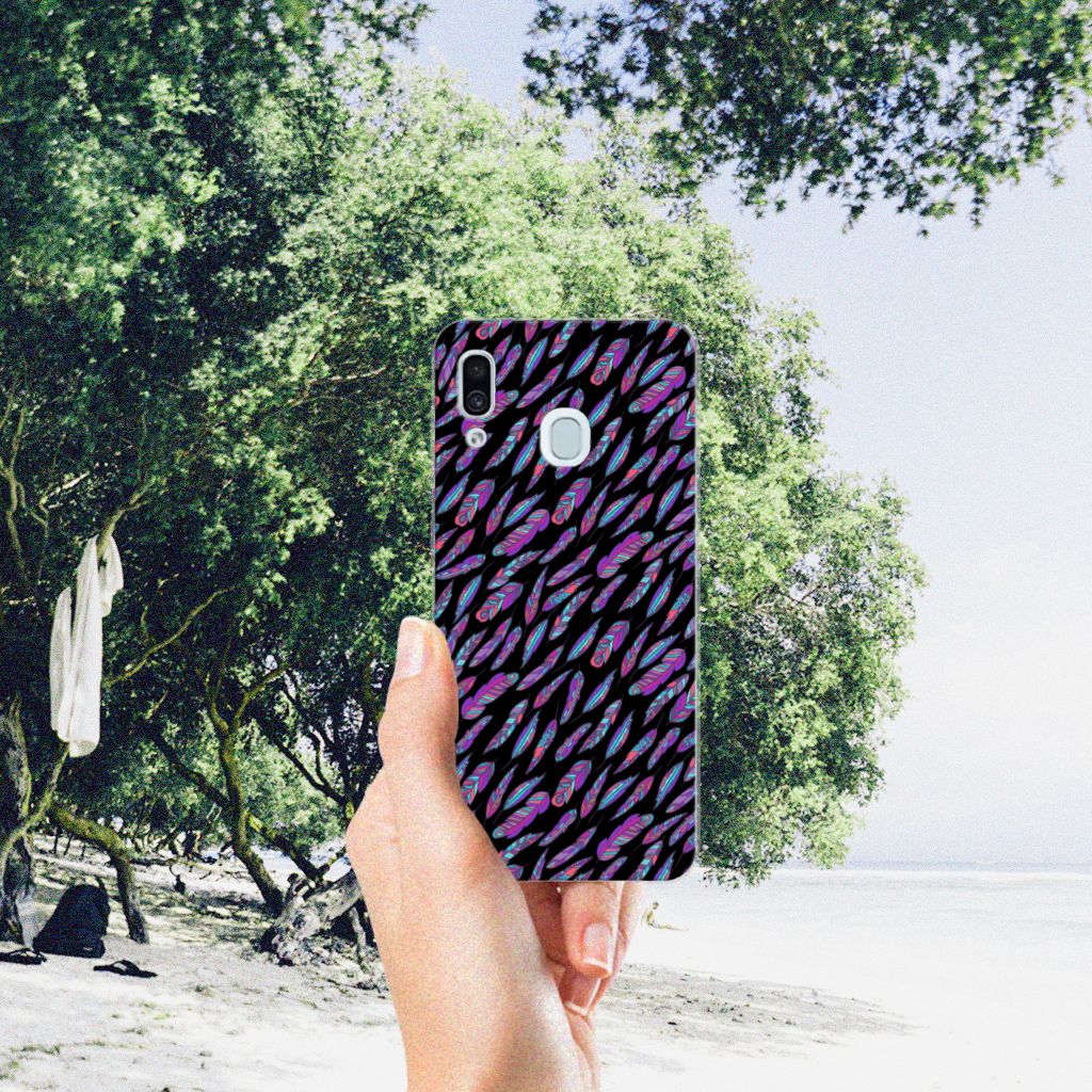 Samsung Galaxy A30 TPU bumper Feathers Color