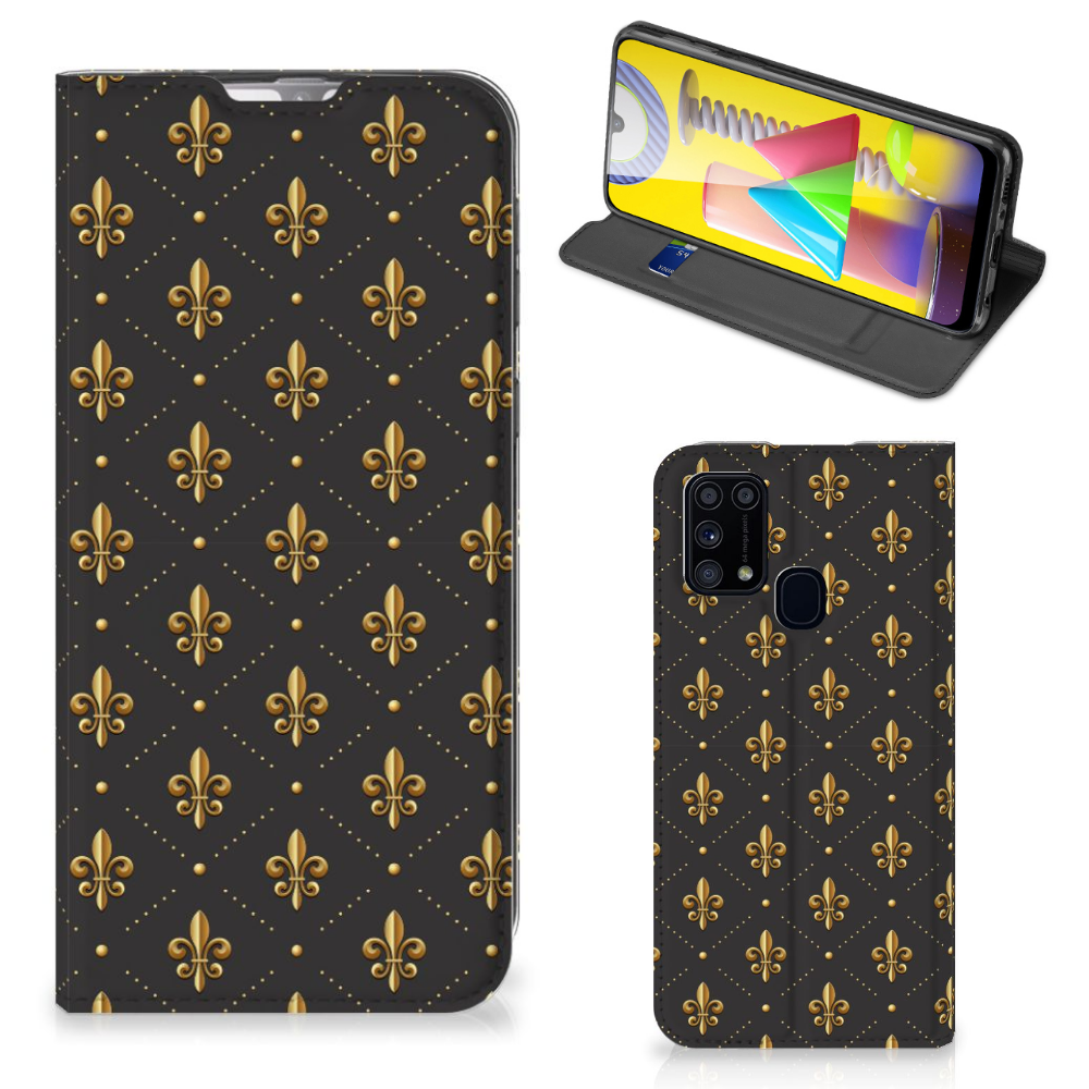 Samsung Galaxy M31 Hoesje met Magneet Franse Lelie - B2C Telecom