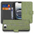 iPhone 16e Book Style Case Green Wood showcasing card slots and a stylish green wood print design.