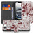 Hoesje iPhone 16e Watercolor Flowers met bloemenontwerp en ruimte voor creditcards.