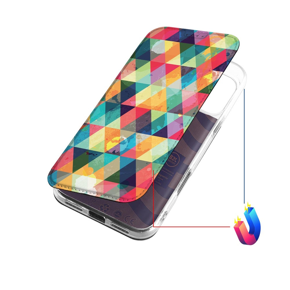 Bookcase Apple iPhone 17 Pro Max Geruit design kleurrijk bovenaanzicht