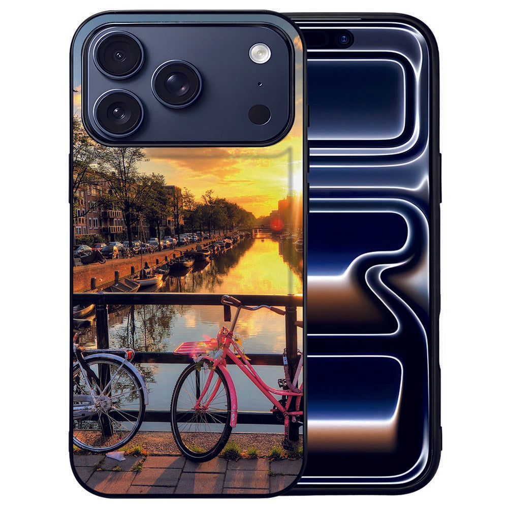 Back Cover iPhone 17 Pro Amsterdamse Grachten hoesje Amsterdamse grachten design voorzijde