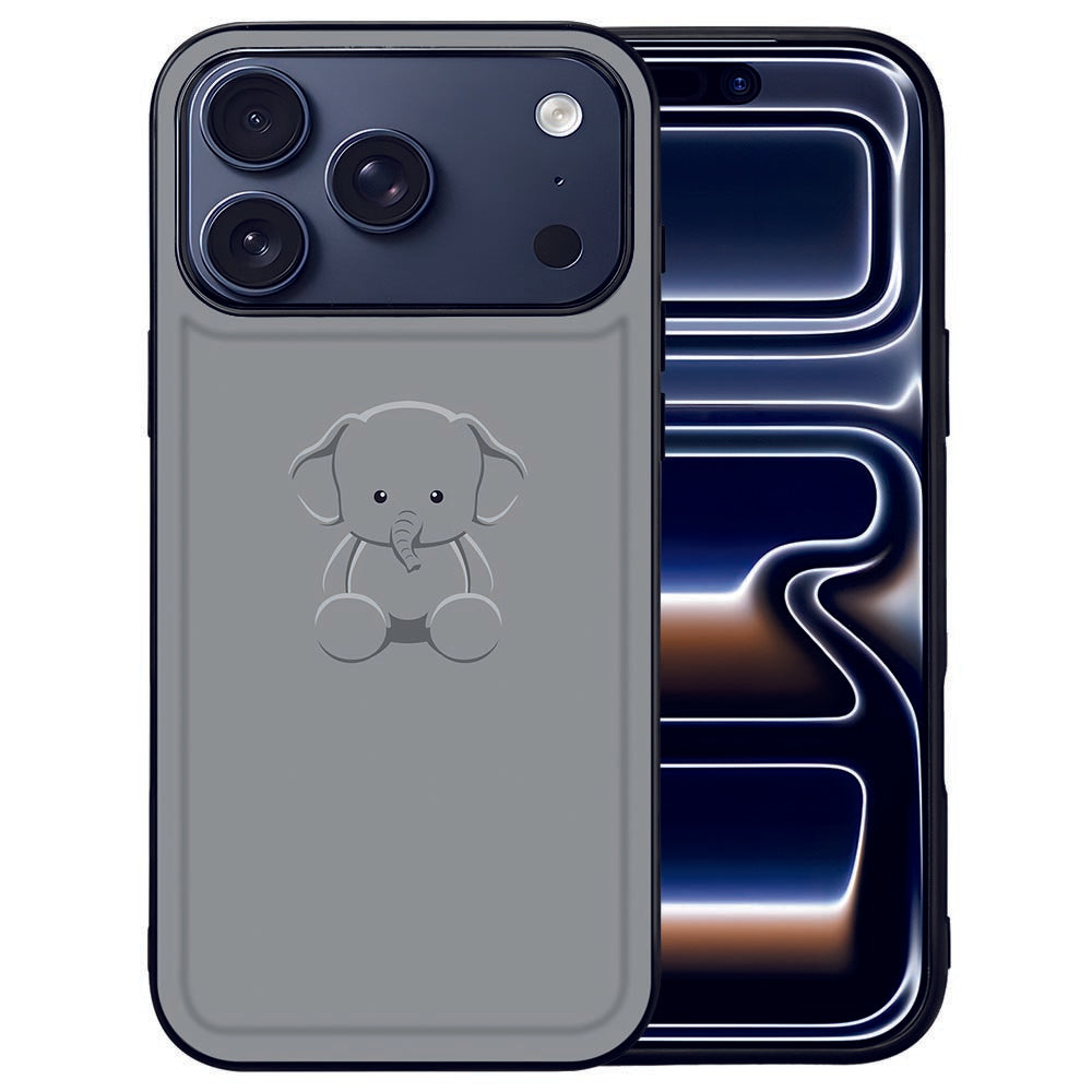 Back Cover Apple iPhone 17 Pro Baby Olifant achterzijde grijs olifant