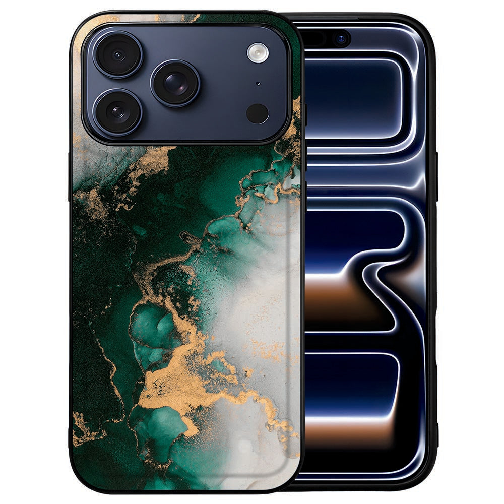 Apple iPhone 17 Pro Telefoonhoesje Marmer Groen voorkant