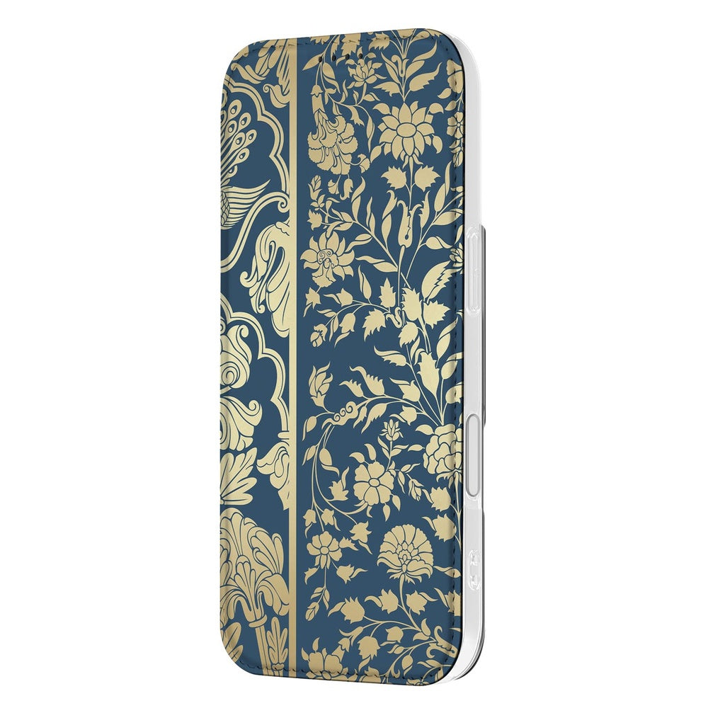 Apple iPhone 17 Smart Cover Hoesje Beige Flowers design bloemenbeige voorkant