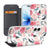 Apple iPhone 17 Flip Style Cover Butterfly Roses telefoonhoesje design open vlakke weergave