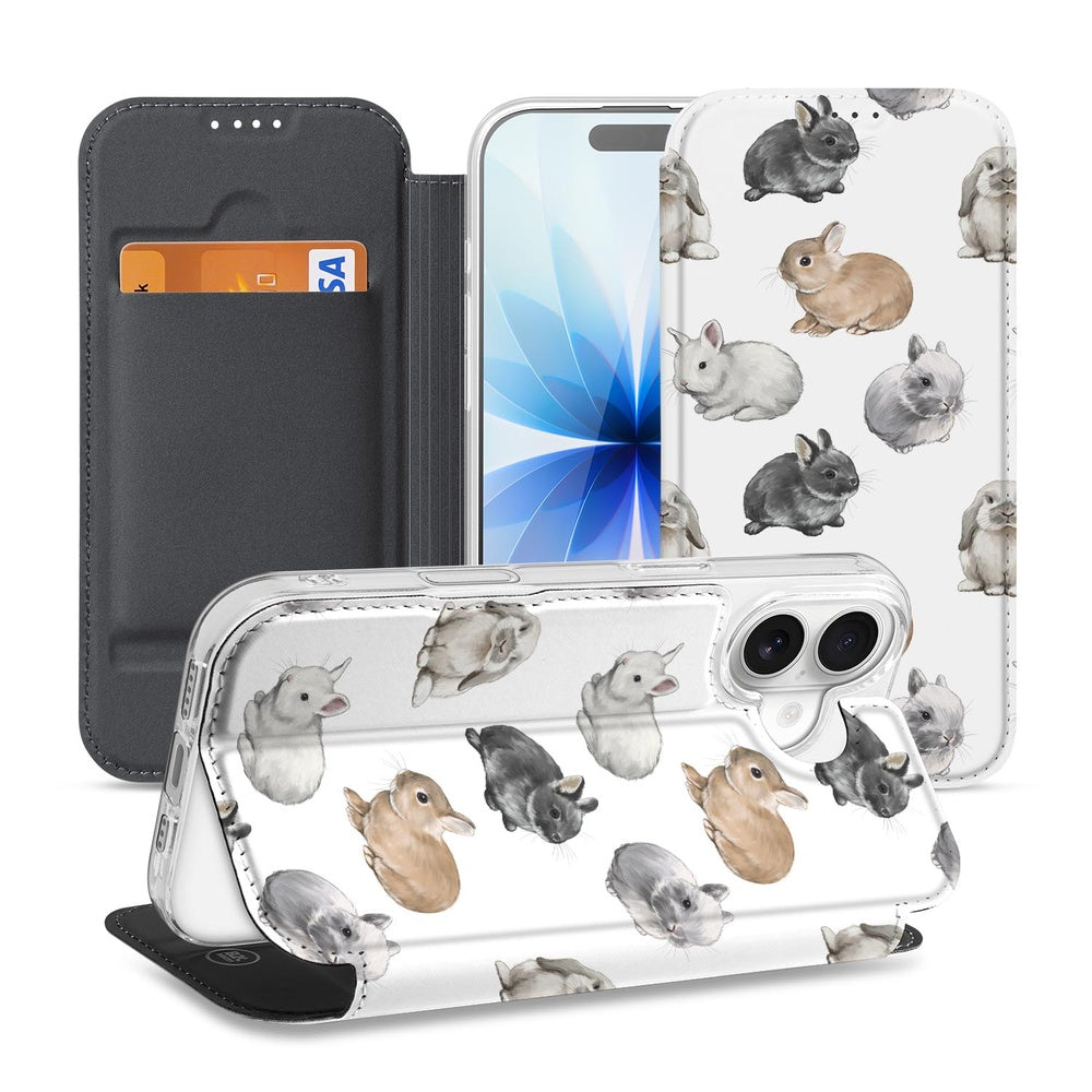 Bookcase Apple iPhone 17 Konijntjes konijntjes design voorkant