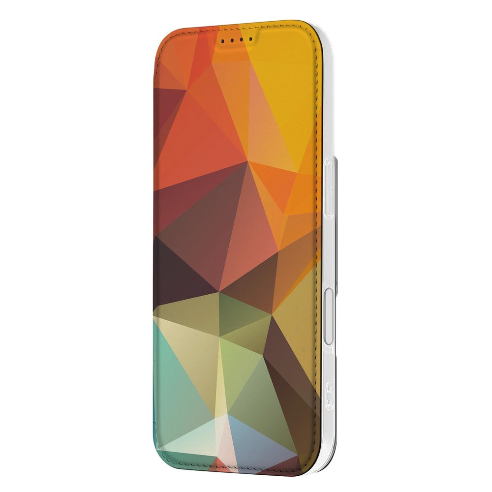 Book Wallet Case Apple iPhone 17 Polygon Color design geometrisch aanzicht