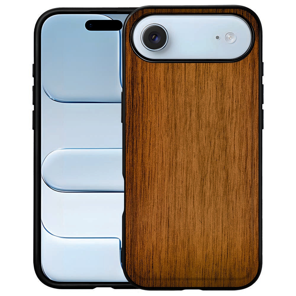 TPU Hoesje Apple iPhone Air Donker Hout achterzijde donker hout zwart