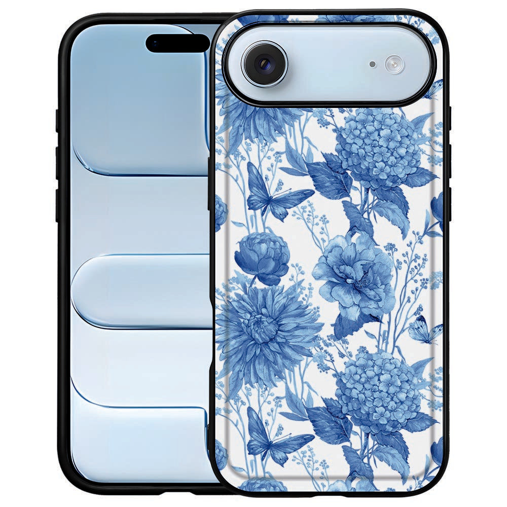 iPhone Air Flowers Blue Back Cover design bloemen aanzicht