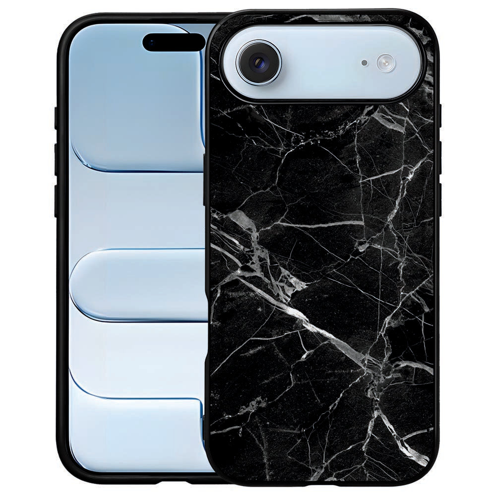 Apple iPhone Air Back Cover Marmer Zwart zij aanzicht