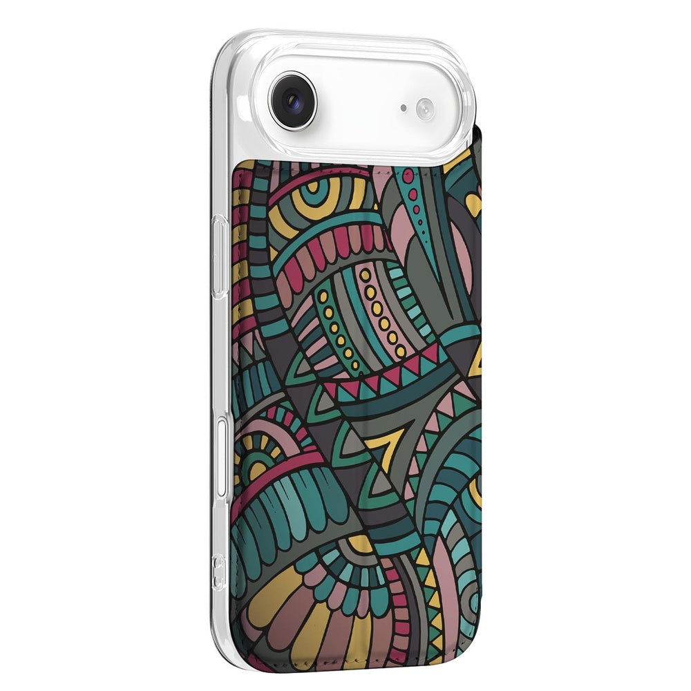 Apple iPhone Air Flip Style Cover Aztec zij aanzicht kleurrijk design