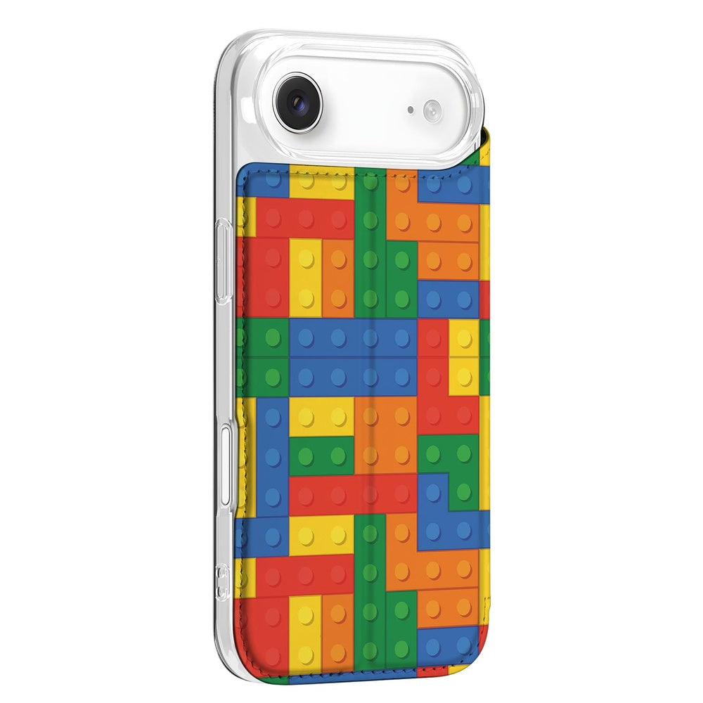Apple iPhone Air Flip Style Cover Blokken case ontwerp kleurrijke blokken zij aanzicht