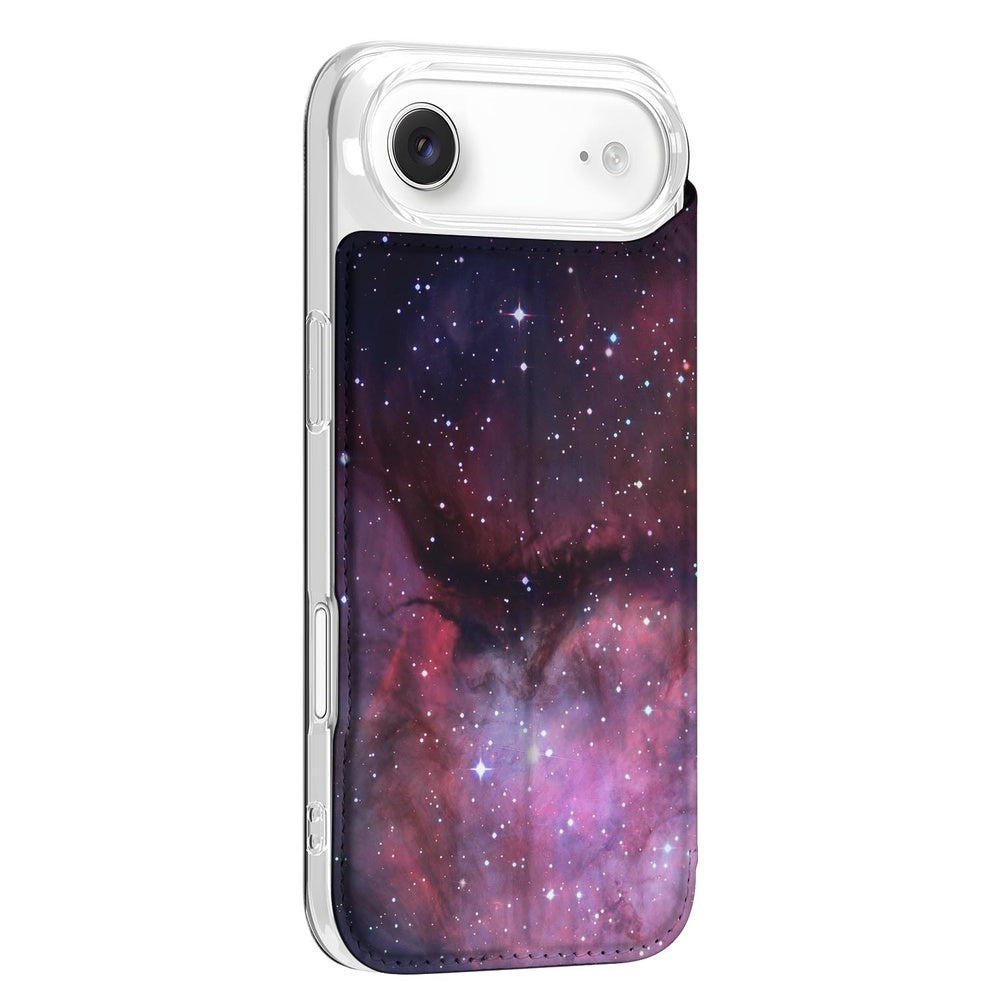 Apple iPhone Air Book Case Galaxy galaxy geïnspireerd stand case paars lavendel nevel zijkant
