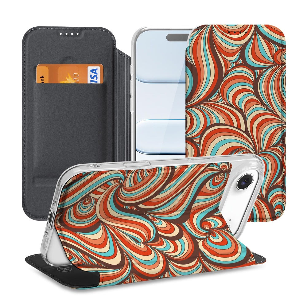 Apple iPhone Air Bookcase Apple iPhone Air Retro design voorkant zijkant