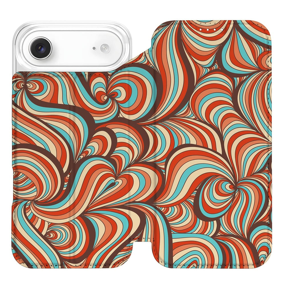 Apple iPhone Air Bookcase Retro kleurrijke print voorkant