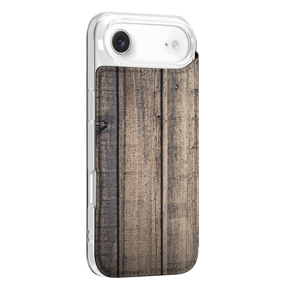 Book Case Apple iPhone Air Steigerhout Book Wallet Case steigerhout design aanzicht
