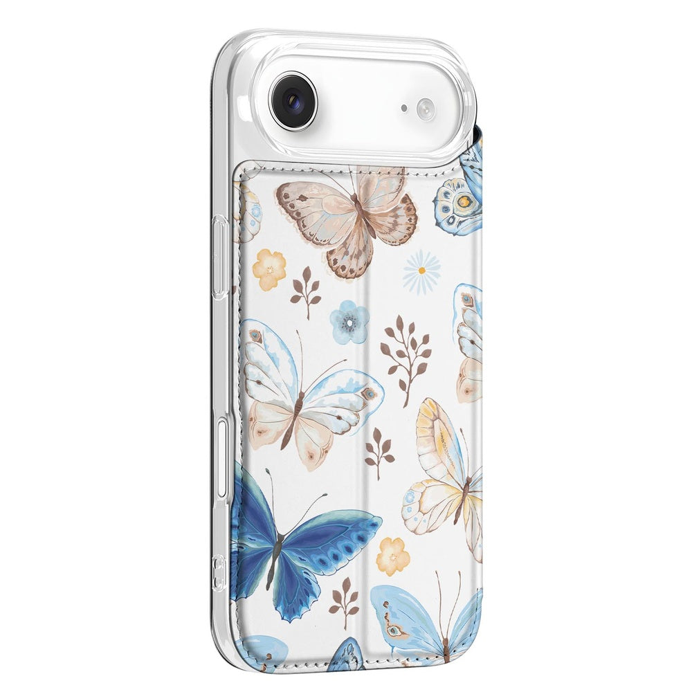 Apple iPhone Air Bookcase Vlinder hoesje vlinder design zijaanzicht