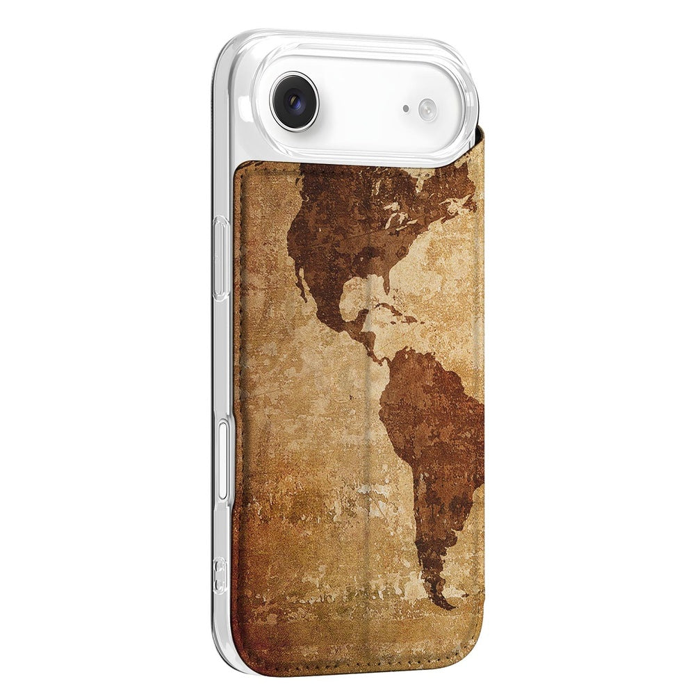 Apple iPhone Air Telefoonhoesje Wereldkaart standcase wereldkaart achteraanzicht