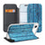 iPhone Air Book Wallet Case Wood Blue hoes design blauw hout aanzicht