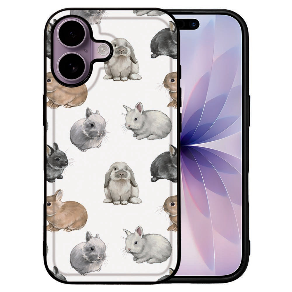 Apple iPhone 17 Back Cover Konijntjes design schattige konijnen aanzicht