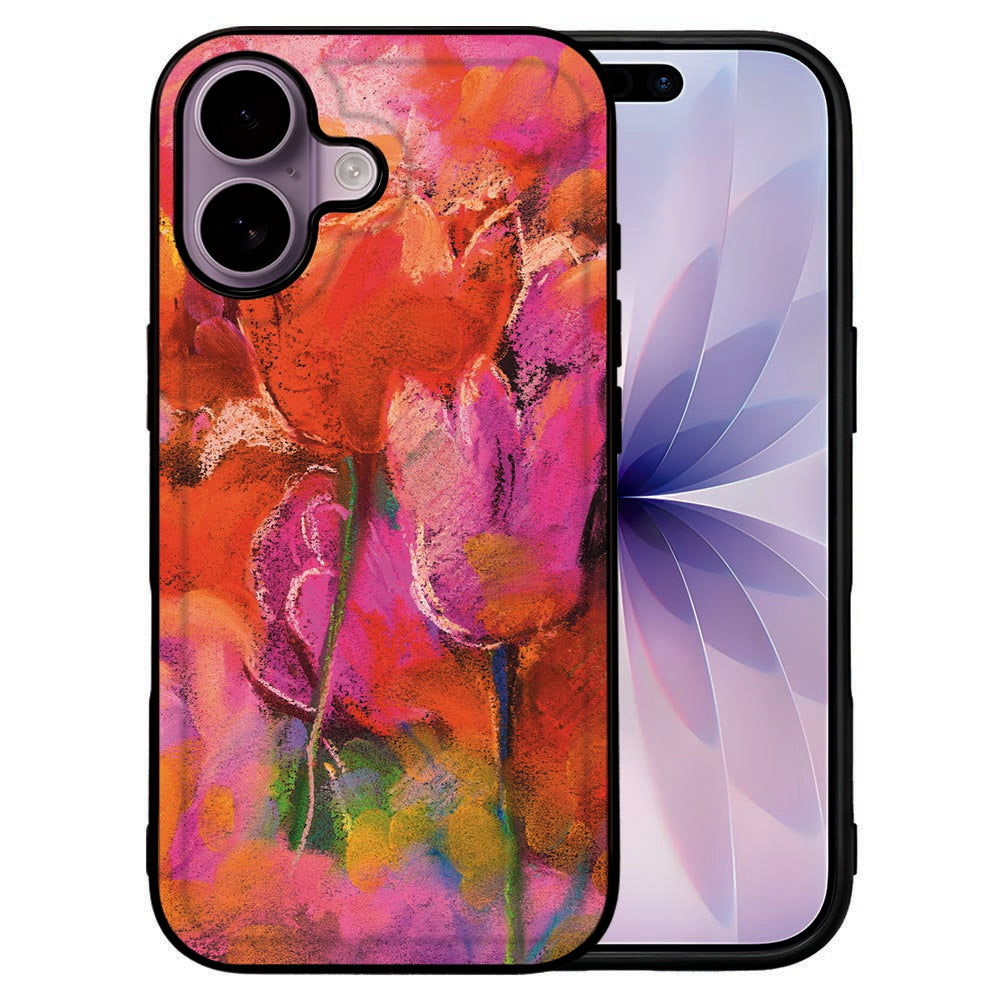 iPhone 17 Telefoonhoesje Tulips voorkant achterkant kleurrijk