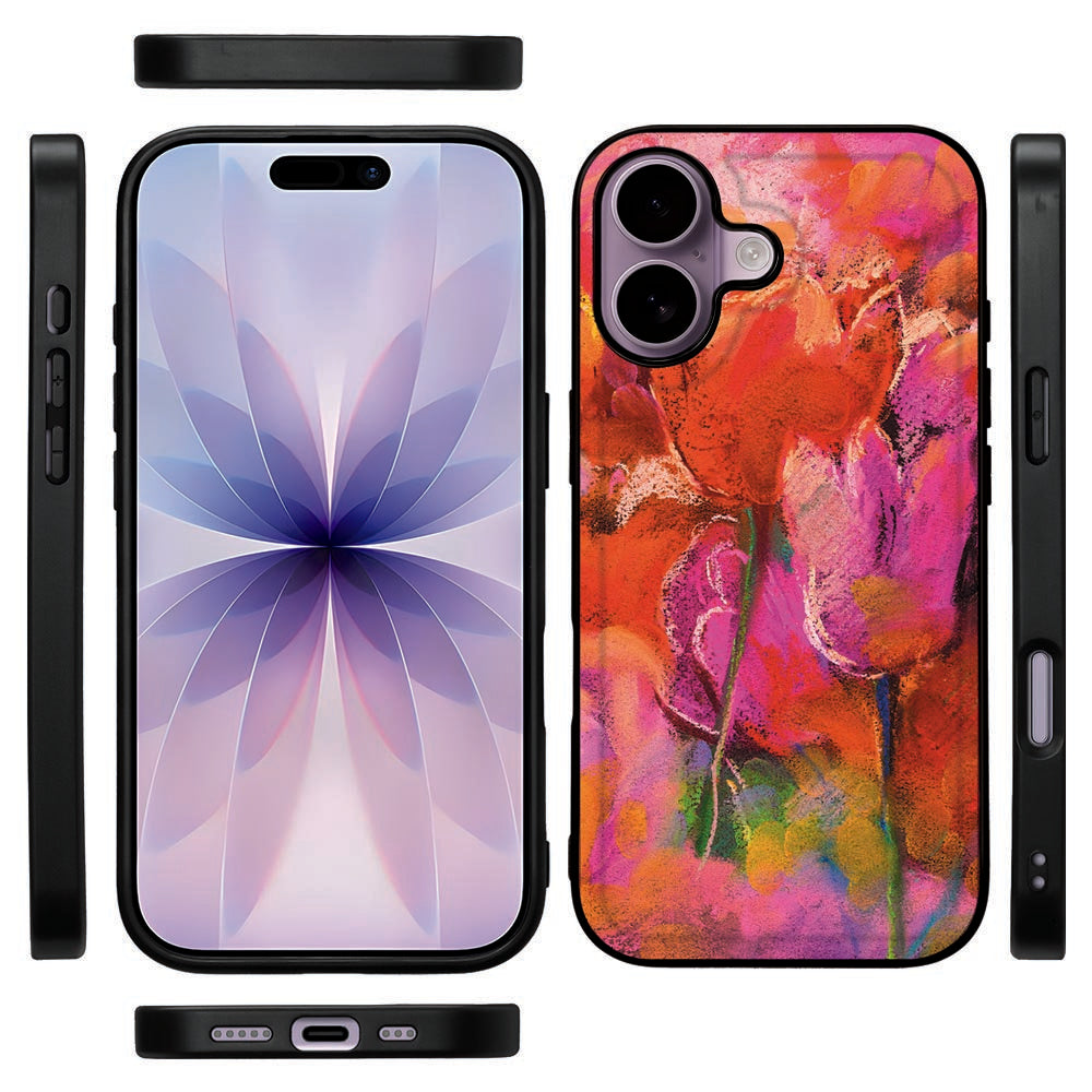 Apple iPhone 17 Telefoonhoesje Tulips vooraan zij aanzicht