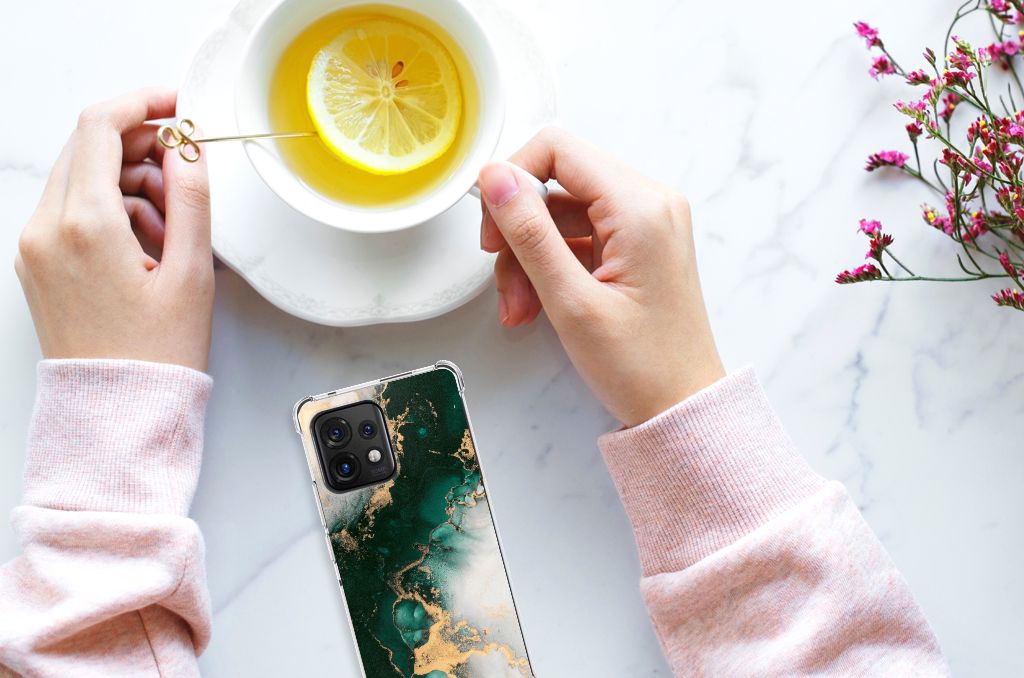 Anti-Shock Hoesje voor Motorola Edge 40 Pro Marmer Groen B2C Telecom