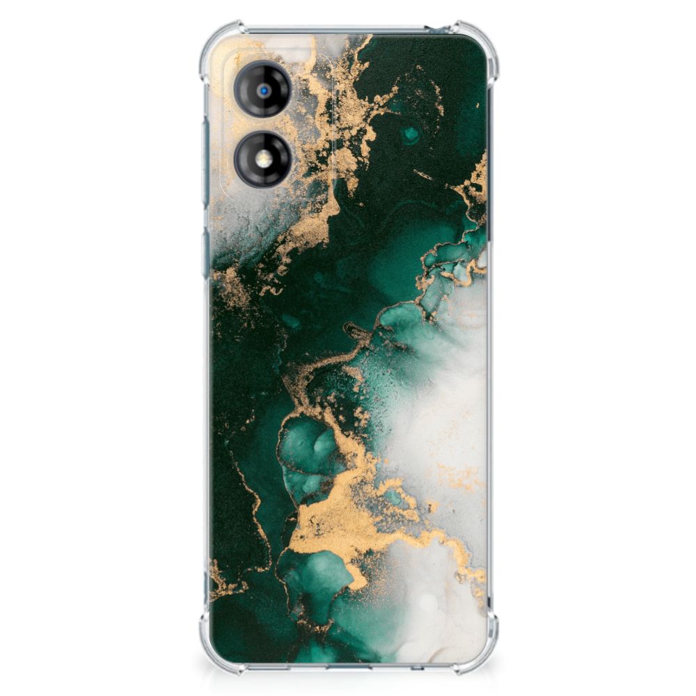 Anti-Shock Hoesje voor Motorola Moto E13 Marmer Groen B2C Telecom