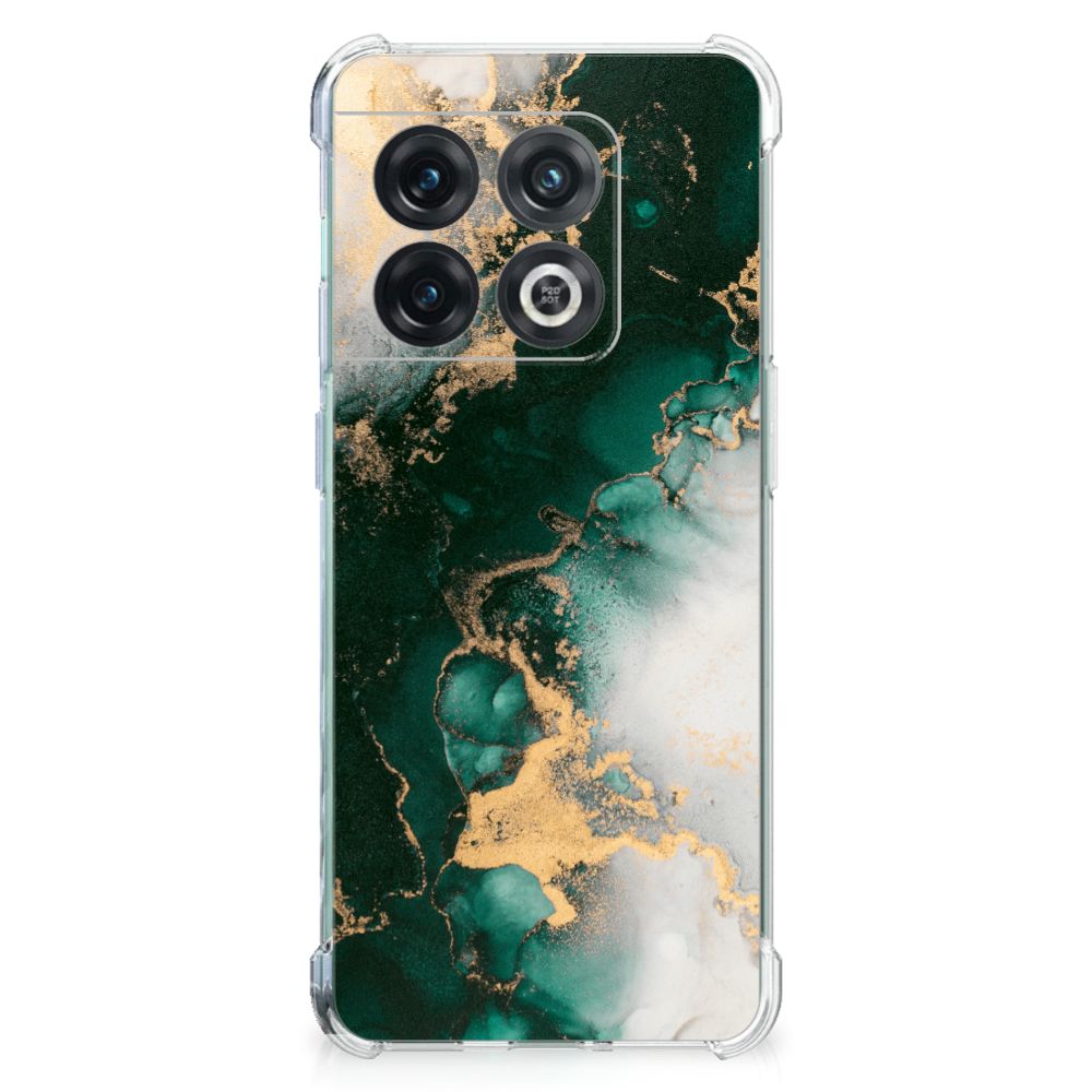 OnePlus 10 Pro Anti-Shock Hoesje Marmer Groen Aanzicht