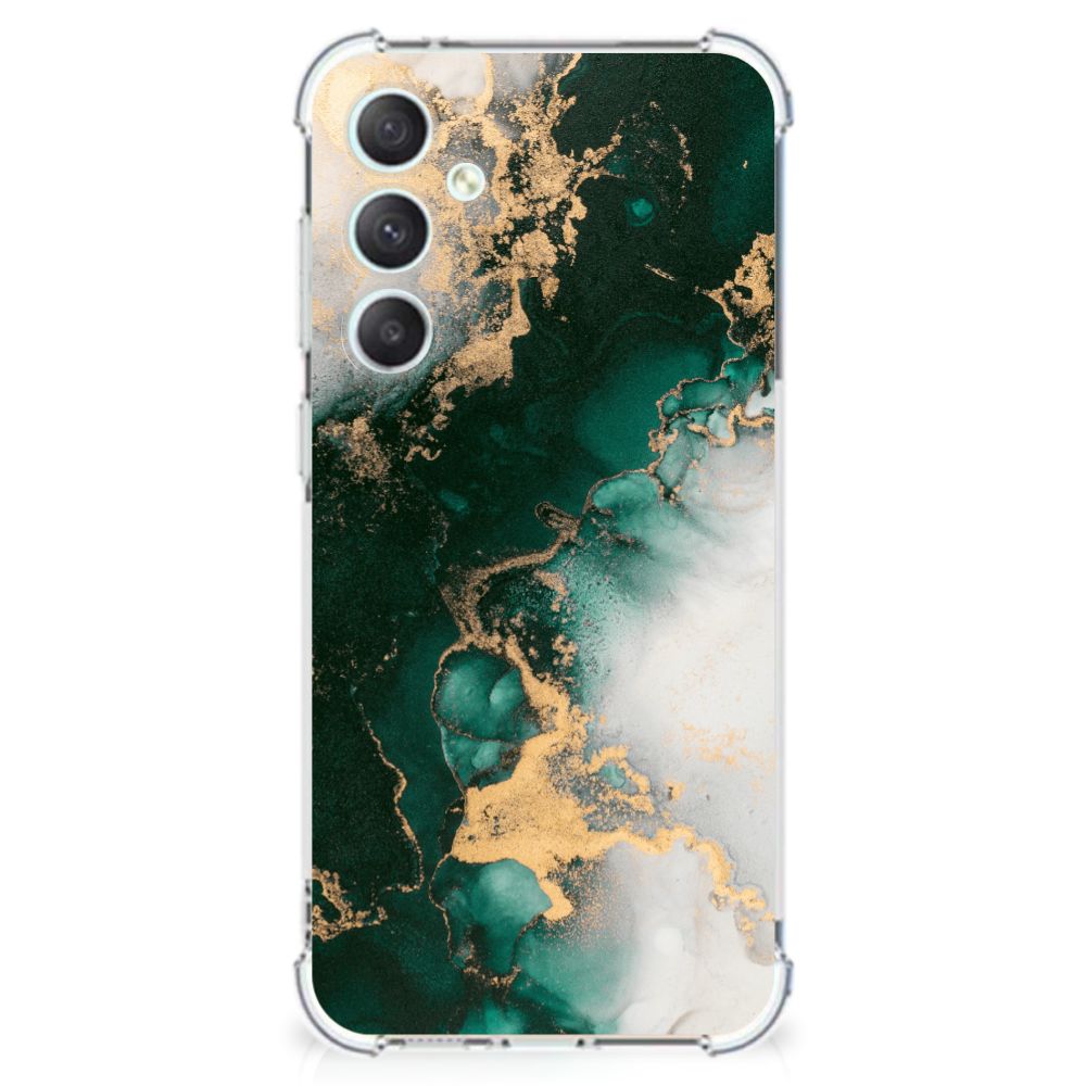 Samsung Galaxy S23 FE Anti-Shock Hoesje Marmer Groen achterkant