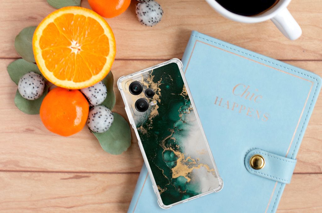 Anti-Shock Hoesje voor Xiaomi Redmi Note 12 Pro Plus Marmer Groen B2C Telecom