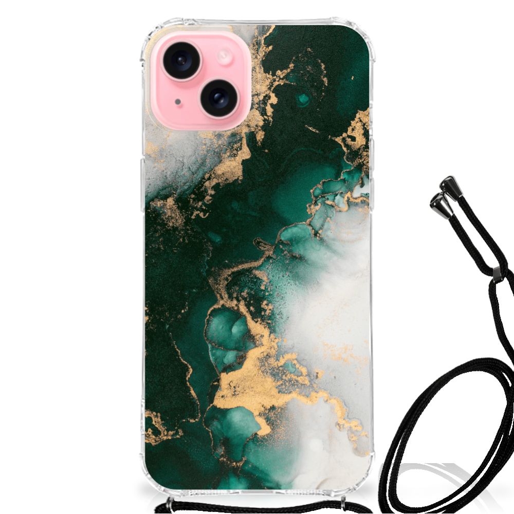 Anti-Shock Hoesje voor iPhone 15 Plus Marmer Groen B2C Telecom