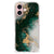 Apple iPhone 16 Anti-Shock Hoesje voor iPhone 16 Marmer Groen achterkant