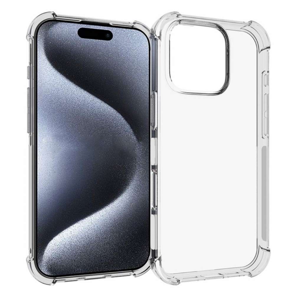 Apple iPhone 16 Pro Anti-shock Back Cover Transparant voorkant zijaanzicht