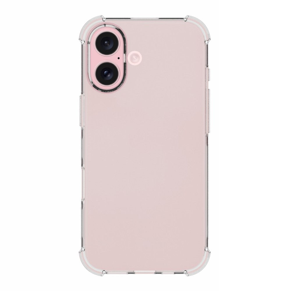 Apple iPhone 16 Anti-shock Back Cover voor de iPhone 16 Transparant achterkant