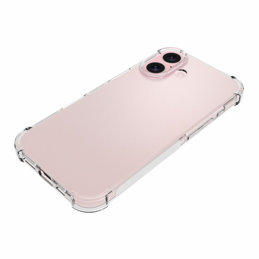 Apple iPhone 16 Anti-shock Back Cover voor de iPhone 16 Transparant achteraanzicht