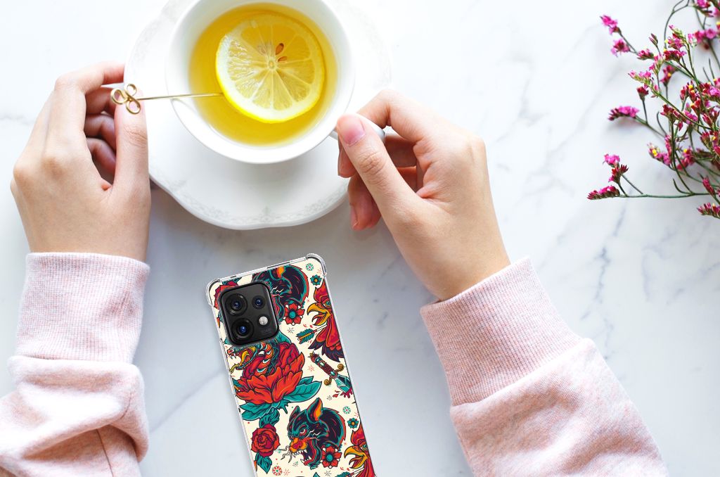 Anti-shock Hoesje met foto voor Motorola Edge 40 Pro Old Skool B2C Telecom