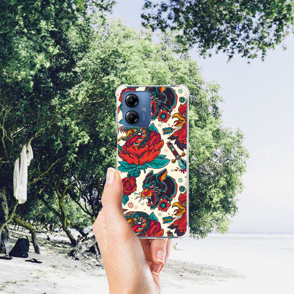 Anti-shock Hoesje met foto voor Motorola Moto G14 Old Skool B2C Telecom