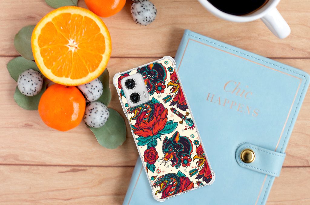 Anti-shock Hoesje met foto voor Motorola Moto G73 Old Skool B2C Telecom