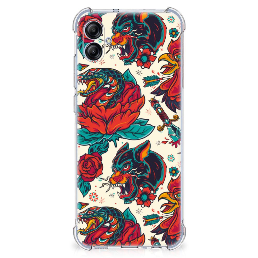 Samsung Galaxy A04e Anti-shock Hoesje met foto Old Skool tattoo design achterkant