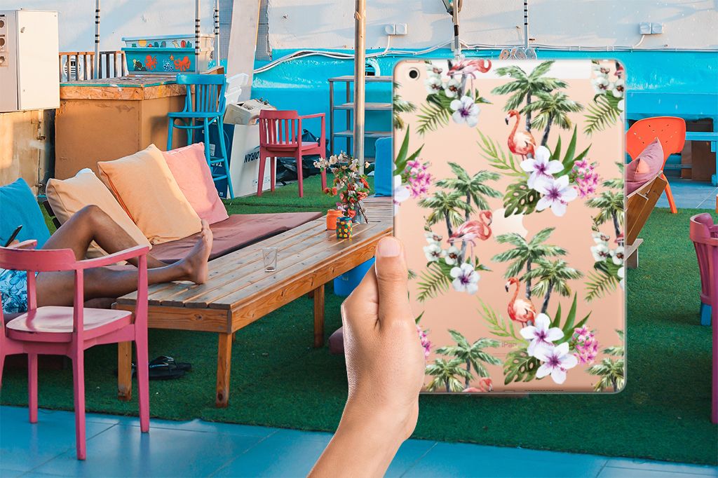 Apple iPad 10.2 | iPad 10.2 (2020) | 10.2 (2021) Back Case Flamingo Palms