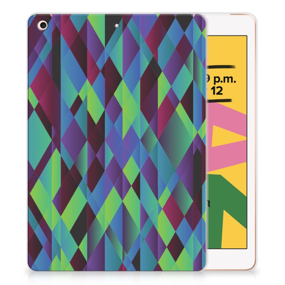 Apple iPad 10.2 | iPad 10.2 (2020) | 10.2 (2021) Back Cover Abstract Green Blue