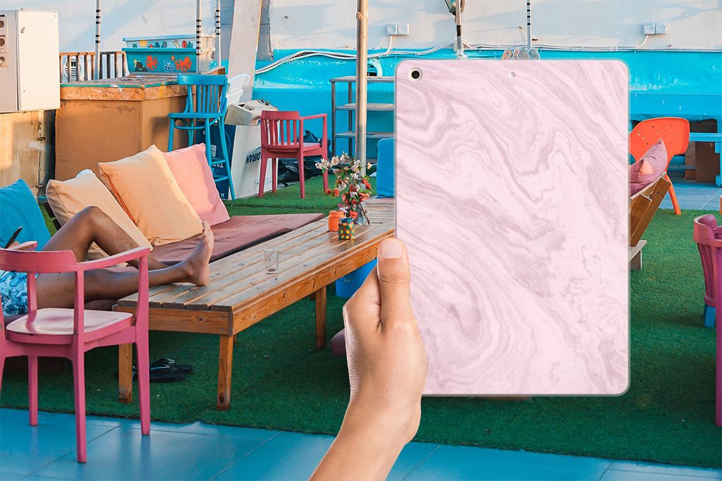 Apple iPad 10.2 | iPad 10.2 (2020) | 10.2 (2021) Tablet Back Cover Marble Pink - Origineel Cadeau Vriendin